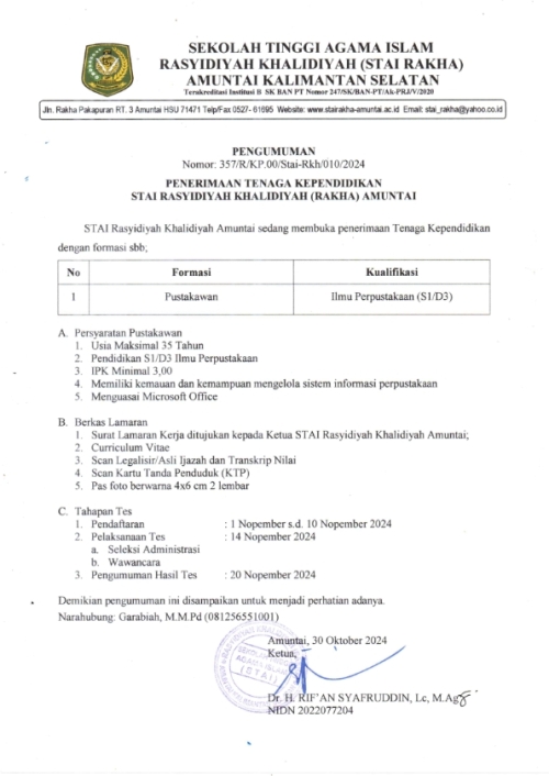 Penerimaan Pustakawan